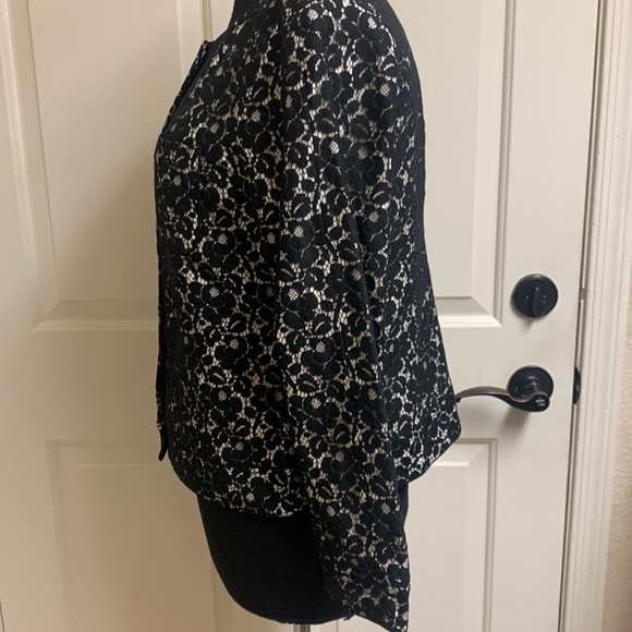 Talbots Black and cream Jacket, Size 8, 51% Cotton, 49% Nylon, Lining 100… - Picture 8 of 9